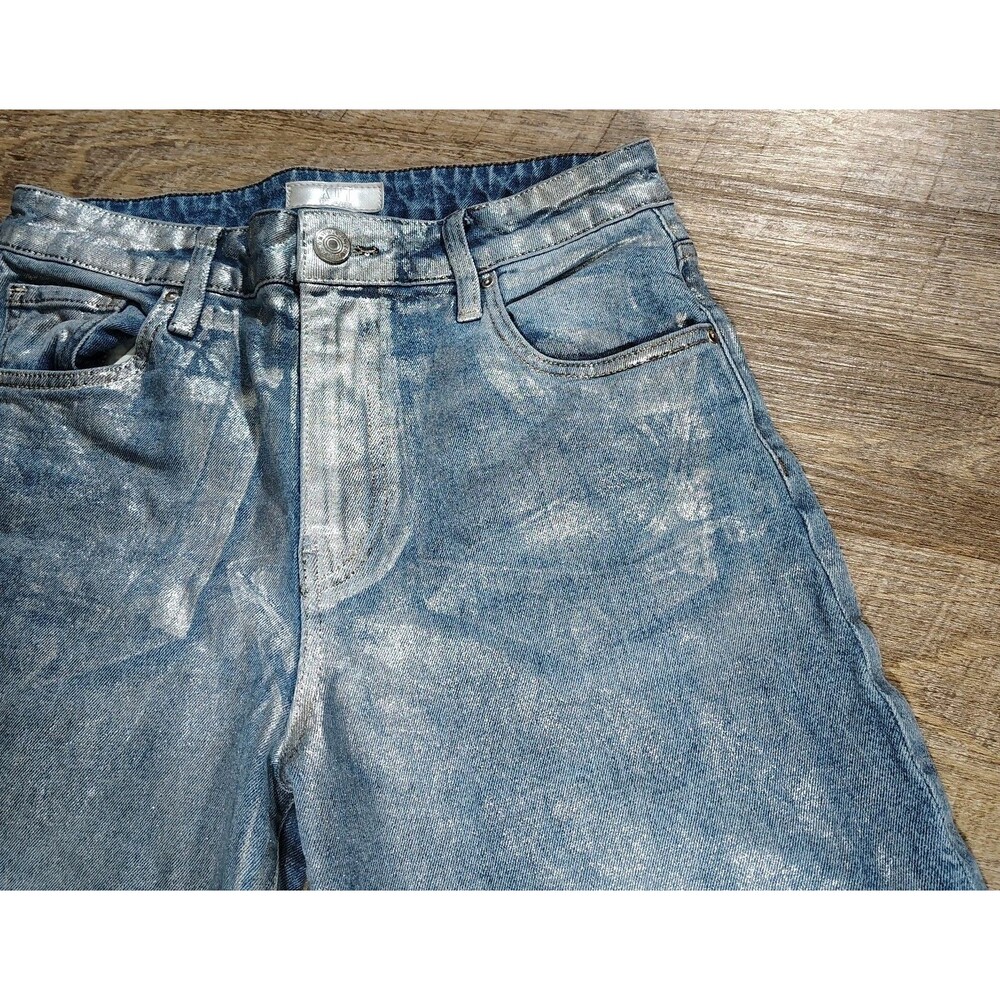 Kut From the Kloth Ashley Slouchy Barrel Jeans Womens Size 2 High Rise Metallic - Picture 5 of 11